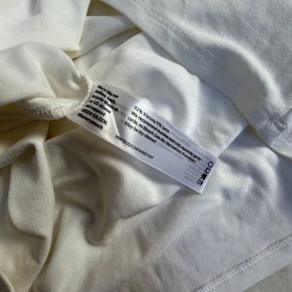 Eileen Fisher Womens White Boat Neck Long-Sleeve Top Size Medium Stretch Casual - Picture 4 of 7